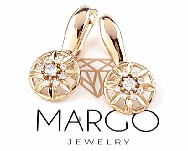 gold plated earrings with exclusive cubic zirconia