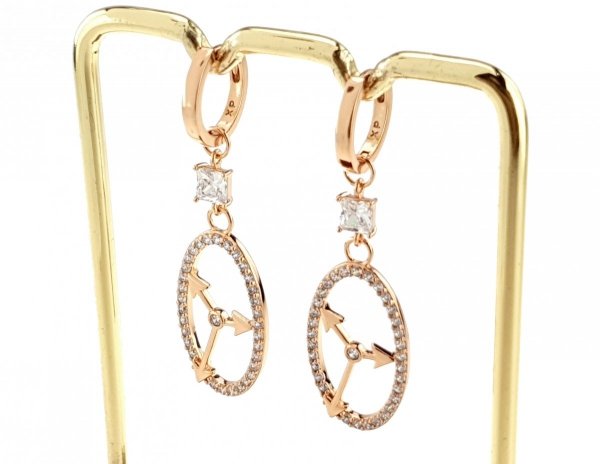 gold plated earrings with exclusive cubic zirconia