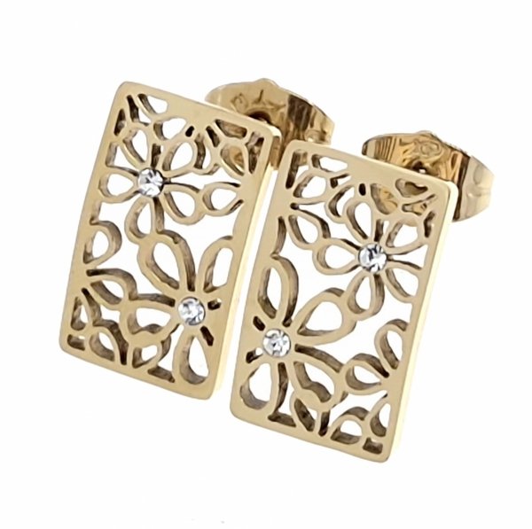 gold earrings made of stainless steel