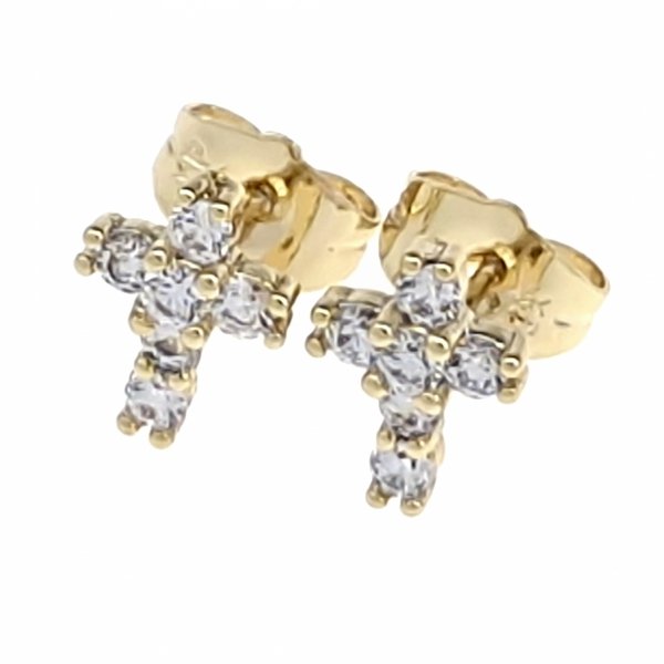 gold plated earrings with exclusive cubic zirconia