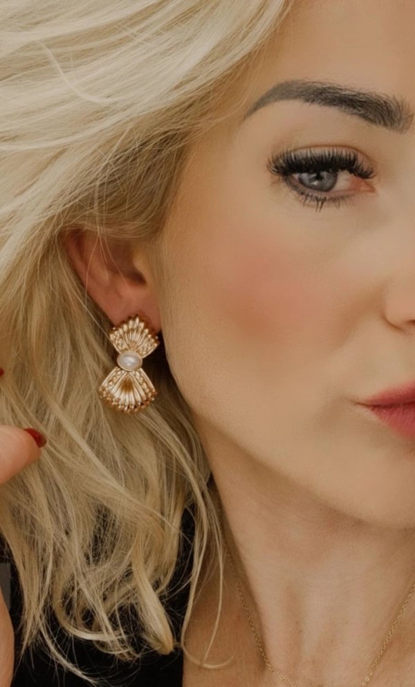 gold plated earrings with exclusive cubic zirconia
