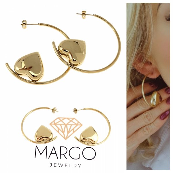 gold earrings made of stainless steel