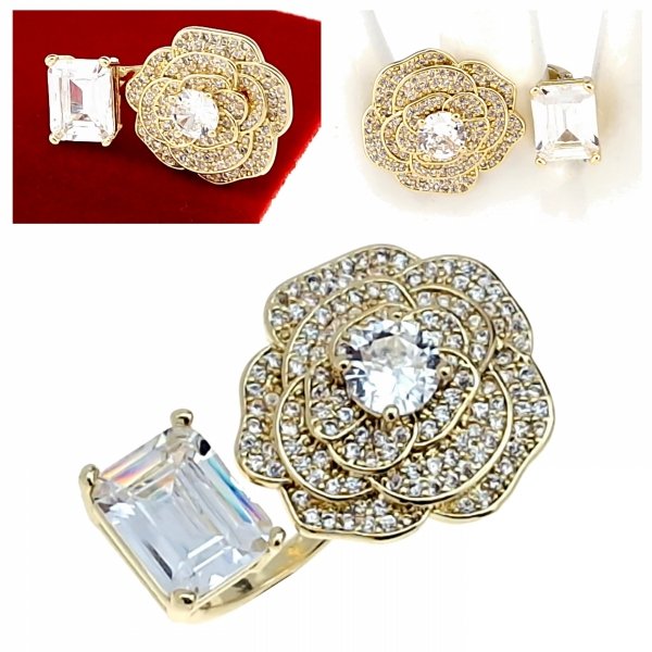 gold ring 17,00mm. gold-plated engagement xuping