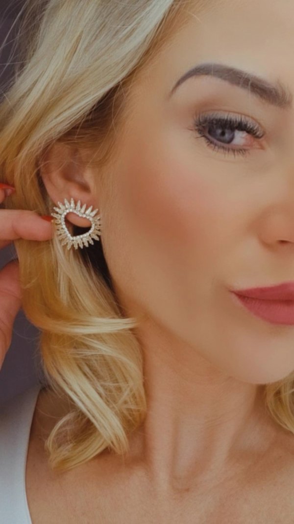 gold plated earrings with exclusive cubic zirconia