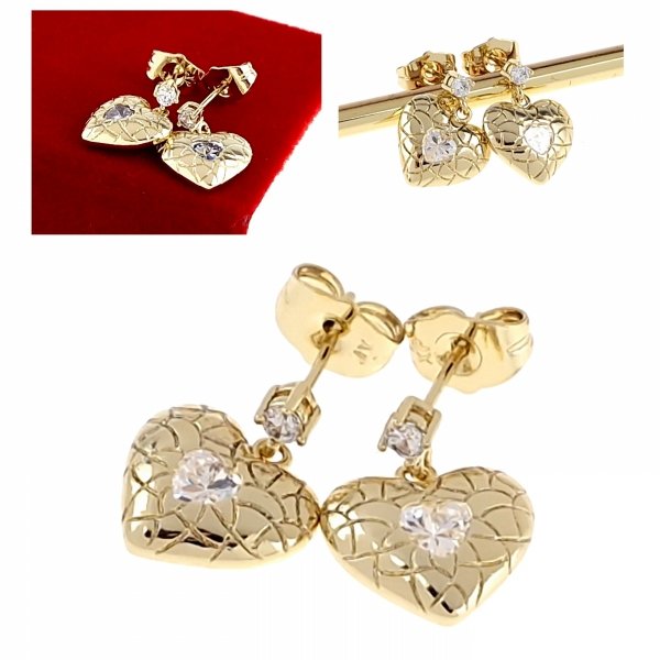 gold plated earrings with exclusive cubic zirconia
