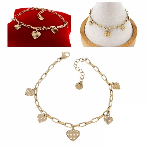 BRACELET GOLD CELEBRITY STAINLESS STEEL