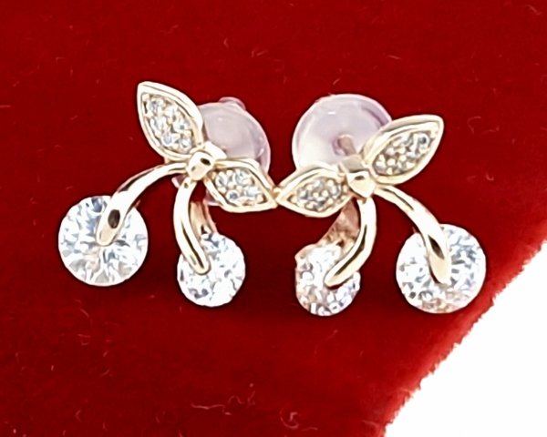 gold plated earrings with exclusive cubic zirconia