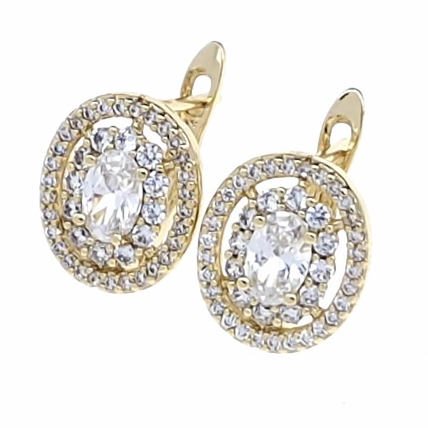 gold plated earrings with exclusive cubic zirconia