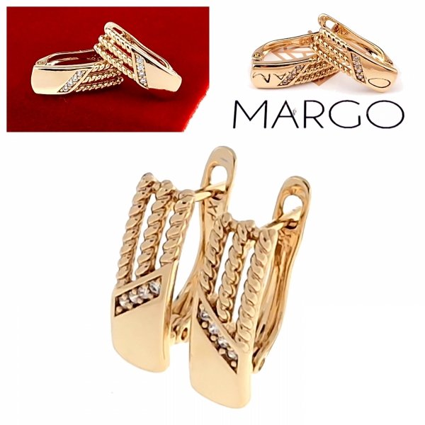 gold plated earrings with exclusive cubic zirconia
