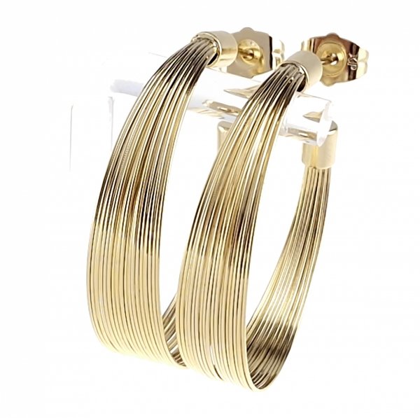 3248 Kolczyki złote pozłacane wiszące 14K Xuping koła 3,6cm