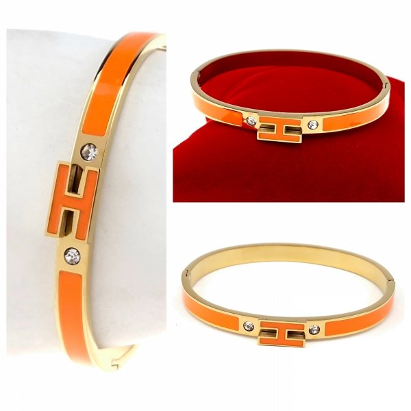 0300 Bransoletka złota 6cm stal chirurgiczna bangla 316L