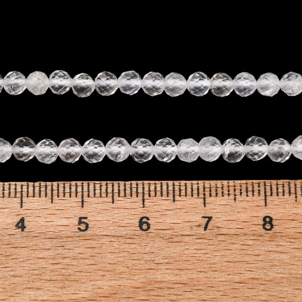 2501 Naturalne koraliki kwarc kryształowy, okrągłe, fasetowane 4mm 39cm