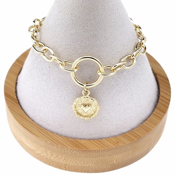 4223 Bransoletka elegancka złota 17+3cm pozłacana 14k