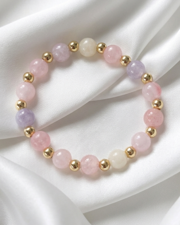 3373 Bransoletka kamień naturalny jadeit na gumce jubilerskiej