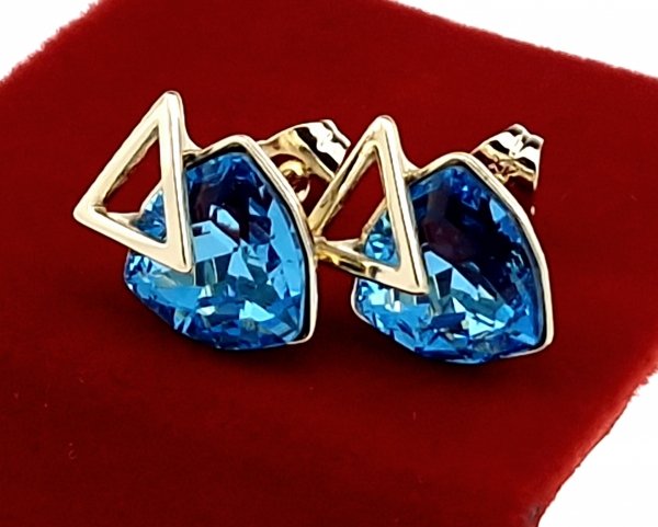 446 Kolczyki złote pozłacane wtyczki 14K Xuping Austrian Crystal