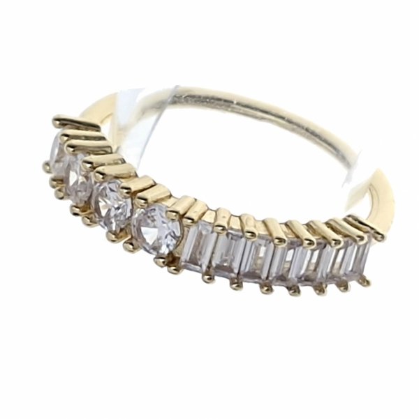 3126 Pierścionek złoty pozłacany 14k cyrkonie 