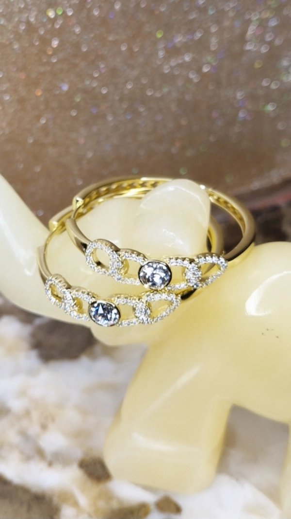 3108 Kolczyki złote pozłacane Austrian Crystal wiszące 14K cyrkonie Xuping 