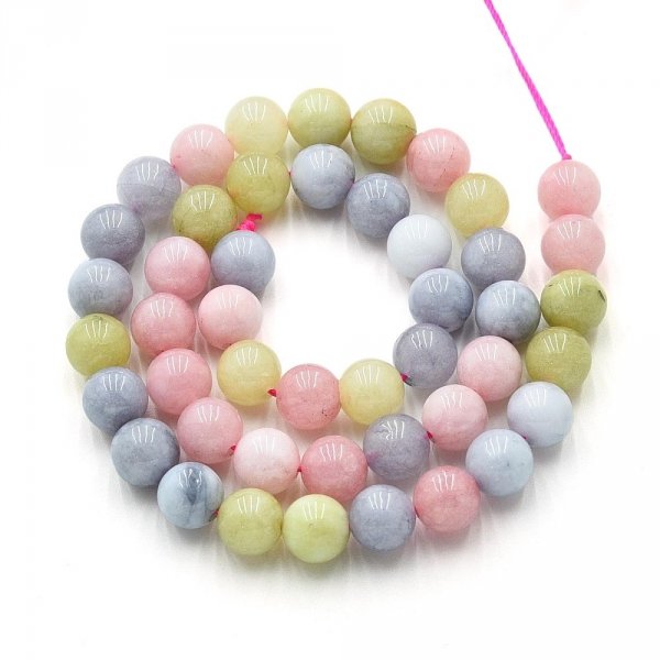 642b Kwarc wielokolorowy kamień naturalny kula 10mm pasmo 38cm