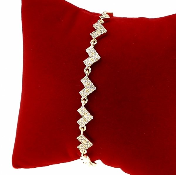 1144 Bransoletka złota elegancka cyrkonie 18,5cm pozłacana 14k Aisadi