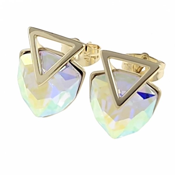 1932h Kolczyki złote pozłacane wtyczki 14K Xuping Austrian Crystal