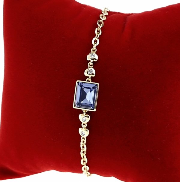 4761 Bransoletka elegancka złota 16,5+3cm pozłacana 14k Xuping Austrian Crystal