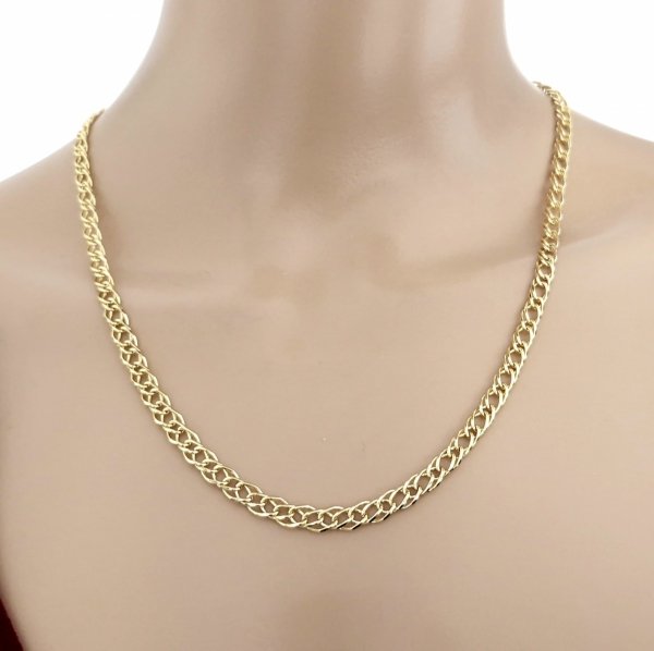 523 Złoty łańcuszek 55cm naszyjnik pozłacany 14K 