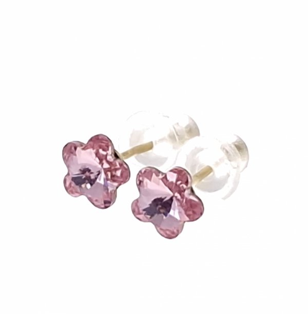 4604 Kolczyki złote pozłacane 14k wtyczki Austrian Crystal 