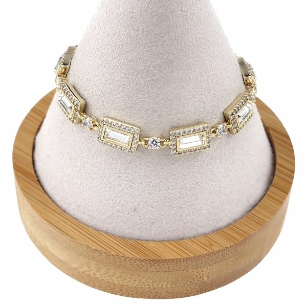 828 Bransoletka elegancka złota 16,5+5cm pozłacana 14k Xuping Austrian Crystal