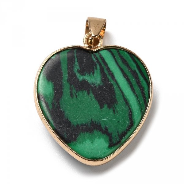 3726d Zawieszka malachit kamień naturalny serce