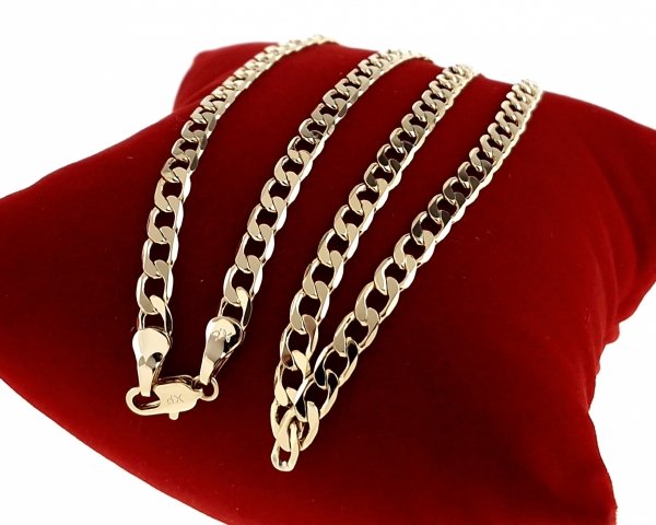 4964 Złoty łańcuszek 45cm naszyjnik pozłacany 14K pancerka