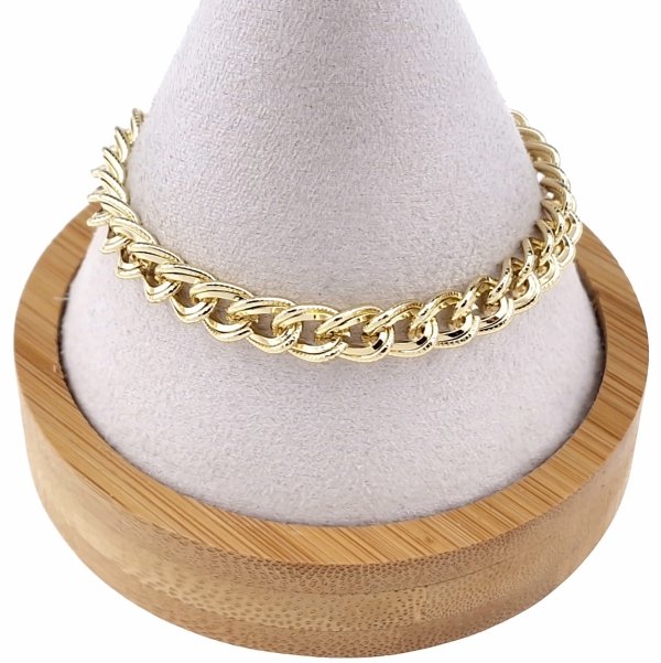 3515 Bransoletka elegancka złota 19cm pozłacana 14k 