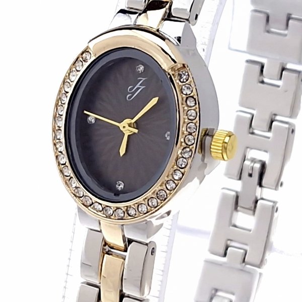 59A Ekskluzywny damski złoto srebrny zegarek błyszczący cyrkonie klasyk