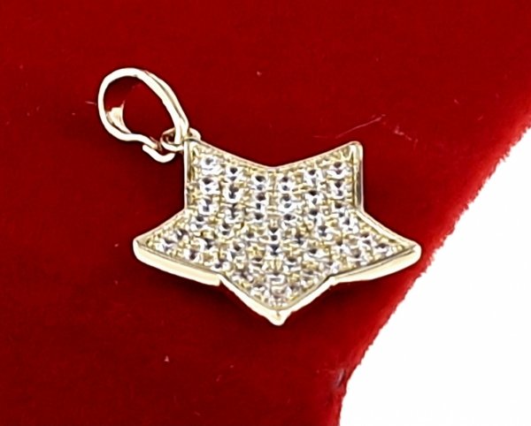2059 Złota zawieszka cyrkonie błyszcząca pozłacana 14k Xuping gwiazdka