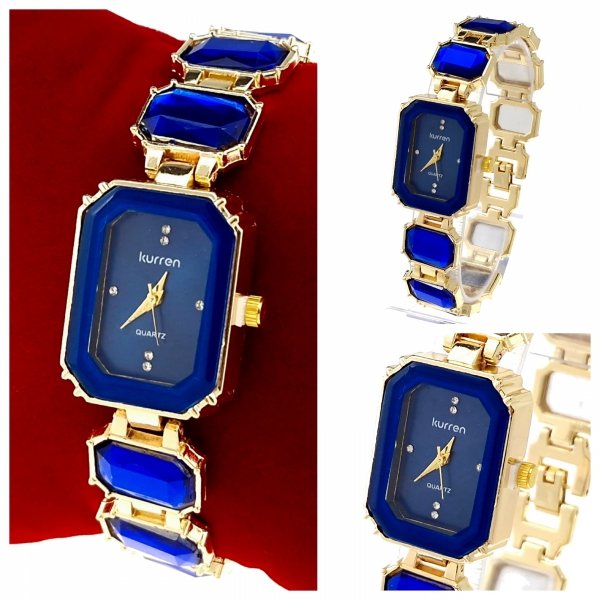 op25 Ekskluzywny damski złoty zegarek błyszczący cyrkonie Kurren klasyk