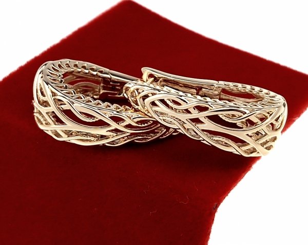 1938L Kolczyki złote pozłacane 18k Xuping wiszące 