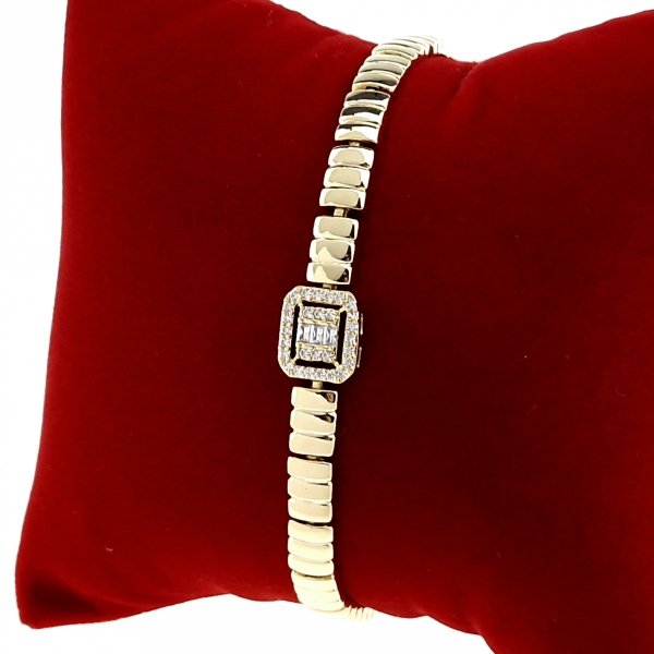 1208 Bransoletka elegancka złota 17+2cm pozłacana 14k Xuping cyrkonie