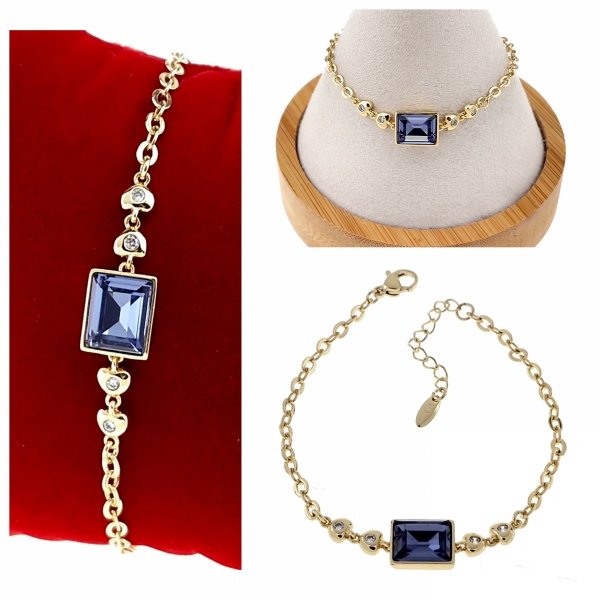 4761 Bransoletka elegancka złota 16,5+3cm pozłacana 14k Xuping Austrian Crystal