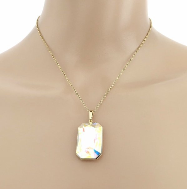 sz262 Złoty łańcuszek Austrian Crystal 40+5 naszyjnik pozłacany 14K Xuping