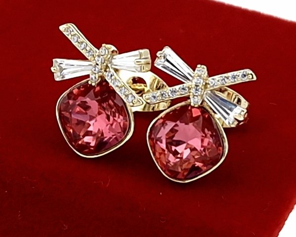 3837 Kolczyki złote pozłacane wtyczki 14K Xuping Austrian Crystal