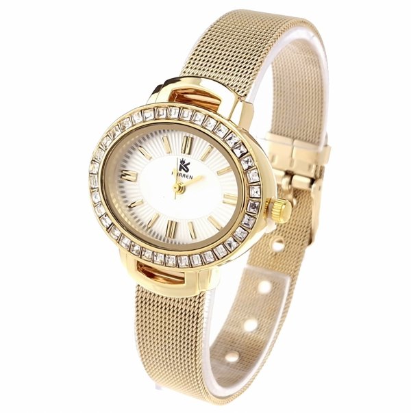 0195 Zegarek damski złoty stal chirurgiczna Kurren elegancki klasyk