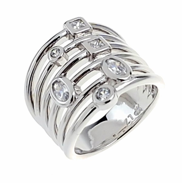 365G Pierścionek srebrny zaręczynowy pozłacany 18k Xuping