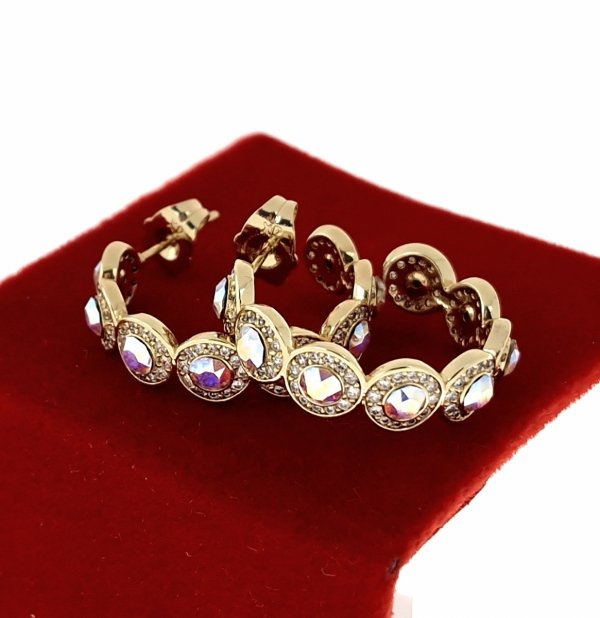2905 Kolczyki złote pozłacane 14k wiszące Austrian Crystal