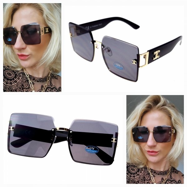 ok90 Damskie okulary przeciwsłoneczne ozdobne lato wakacje UV400