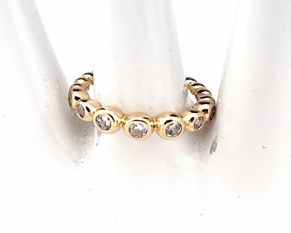 2422 Pierścionek złoty cyrkonie pozłacany 18k Xuping 