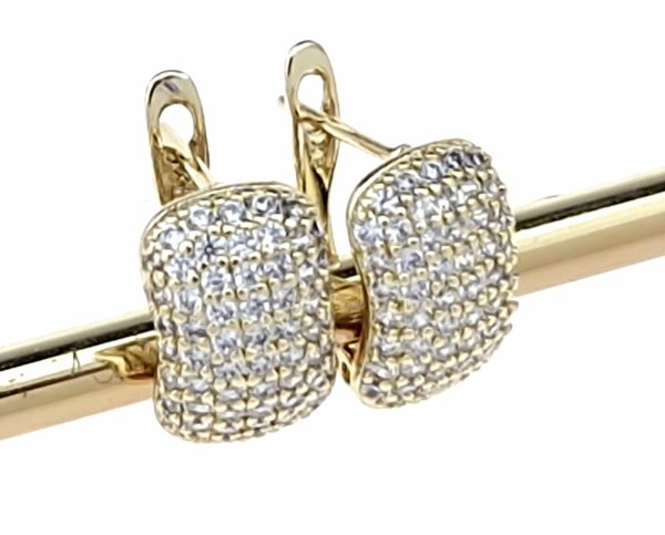 0137 Kolczyki złote pozłacane wiszące 14K Xuping cyrkonie