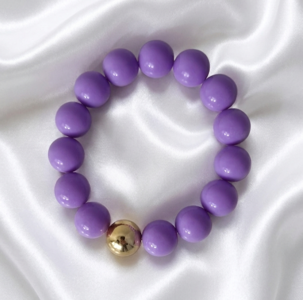 sz133 Bransoletka koraliki akrylowe na gumce jubilerskiej