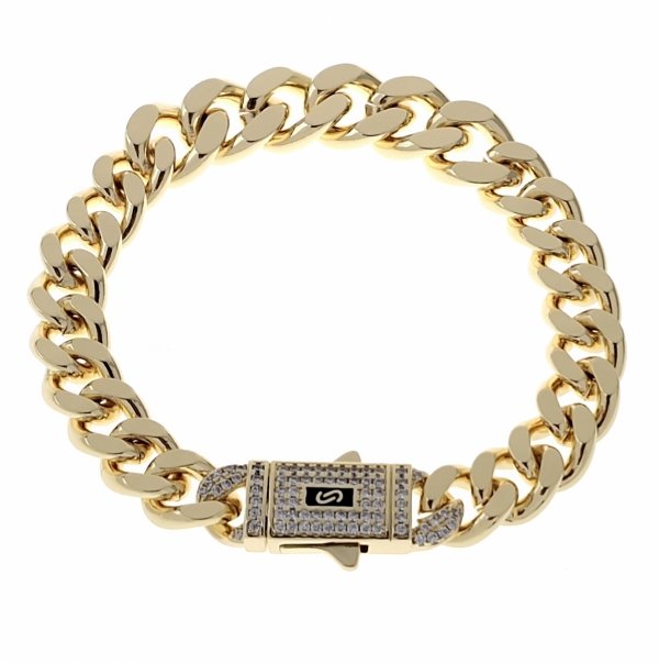 4290 Bransoletka elegancka złota 20cm pozłacana 14k cyrkonie