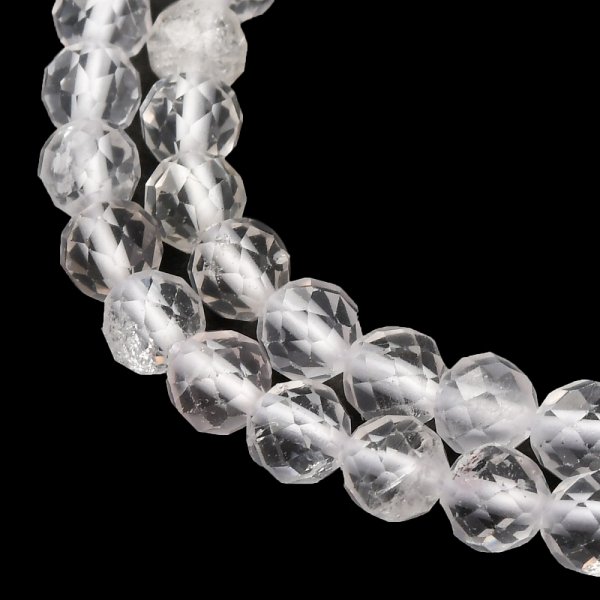 2236 Kryształ górski kamień naturalny fasetowany okrągły 4mm sznur 38cm