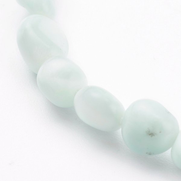 4374 Bransoletka naturalny kamień larimar na gumce jubilerskiej