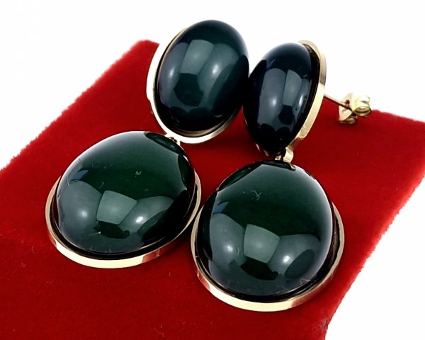 1221L Kolczyki złote stal chirurgiczna 316L wiszące 